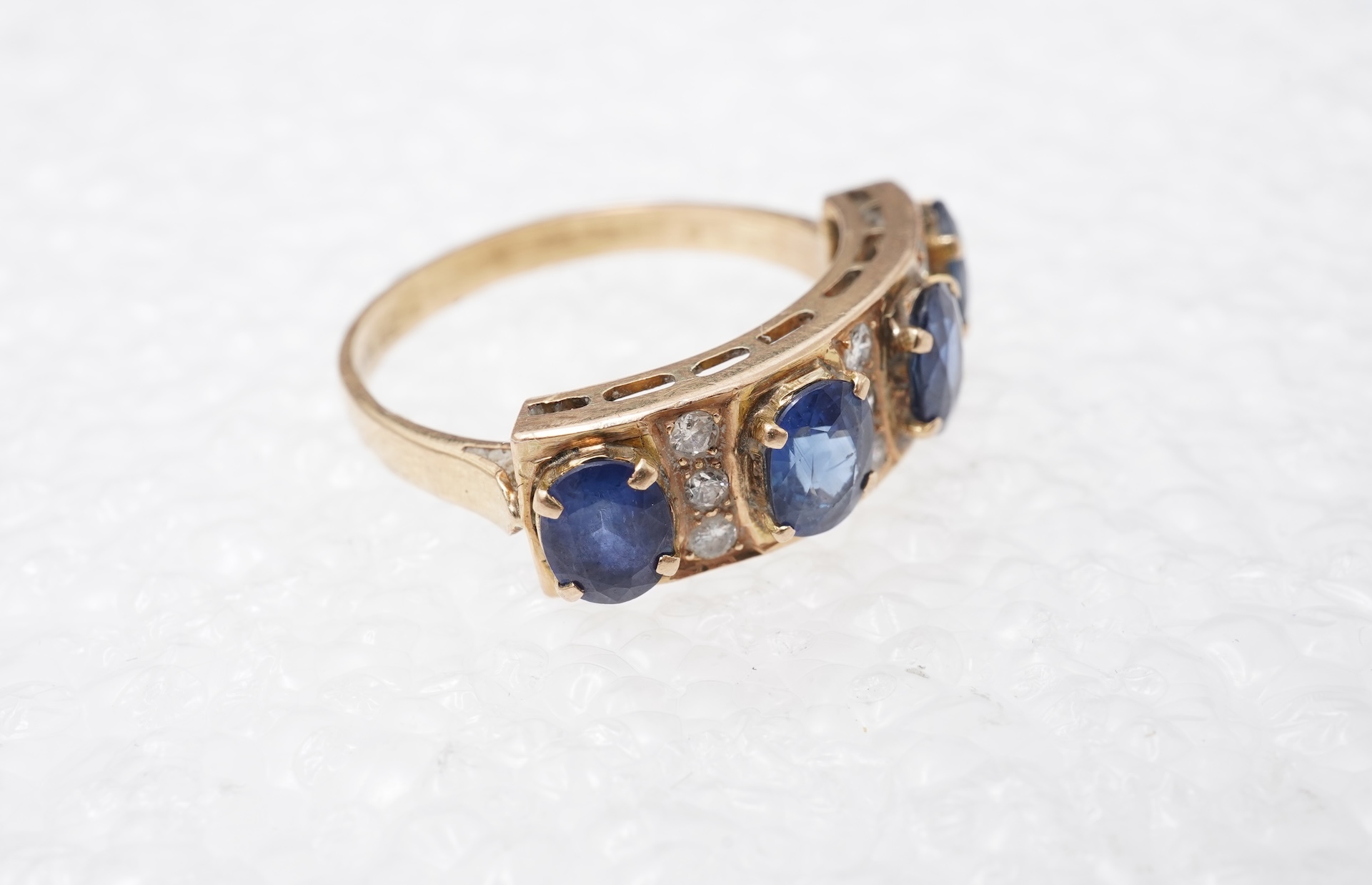 A sapphire and diamond ring